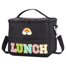 Waterproof Reusable Lunch Box Bag for School, Work & Picnic (Color: Black)