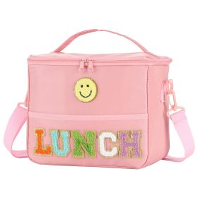 Waterproof Reusable Lunch Box Bag for School, Work & Picnic (Color: pink)